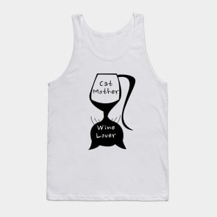 Cat Mother Wine Lover Tank Top